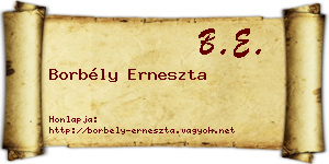 Borbély Erneszta névjegykártya